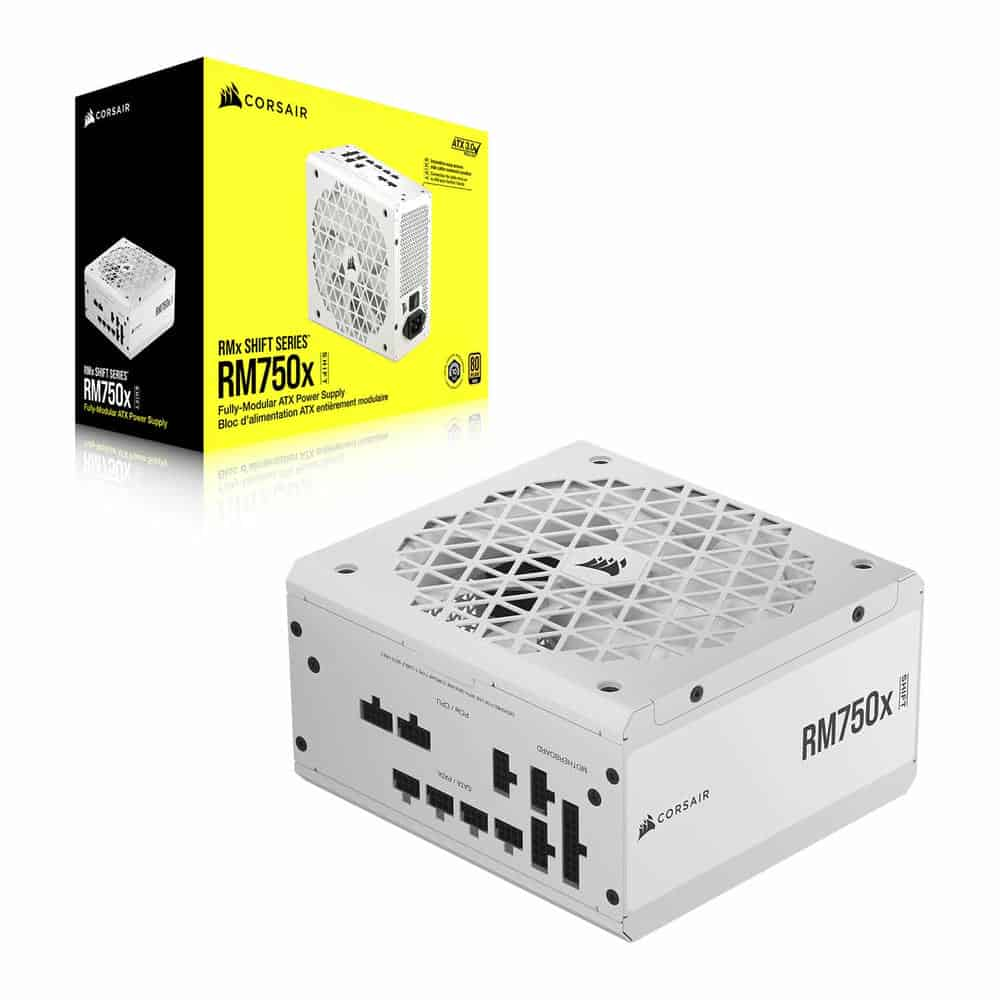 Corsair RMx SHIFT White Series 750W 80+ Gold PCIE 5.0 Fully Modular ATX 3.0 Power Supply